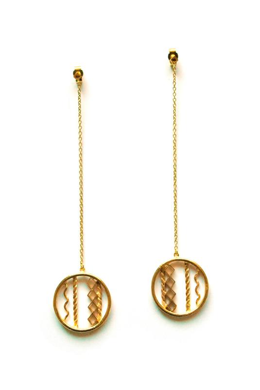 Oriental Droplet Hoop Studs