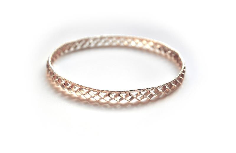 Silver Dainty Diamond Stacking Bangle