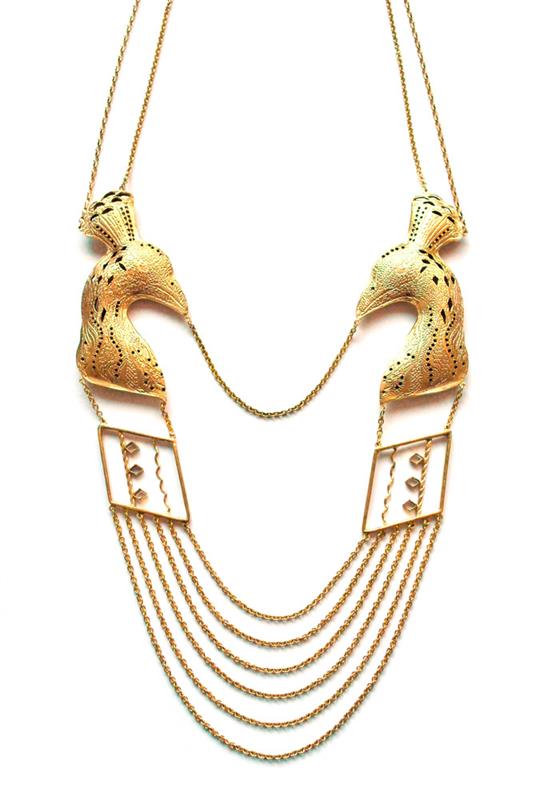 Double Oriental Peacock Necklace