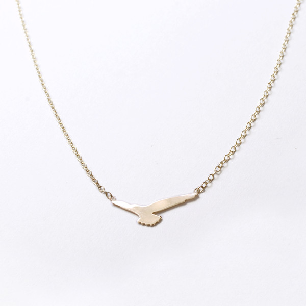 Gold Bird in Flight Necklace