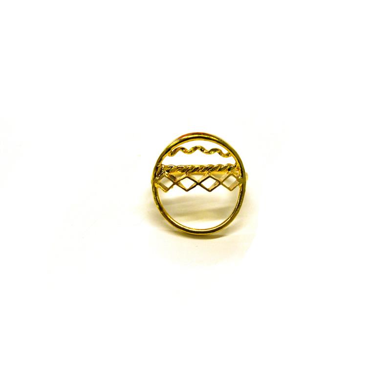 Gold Mini Hoop Ring with Diamond detaling