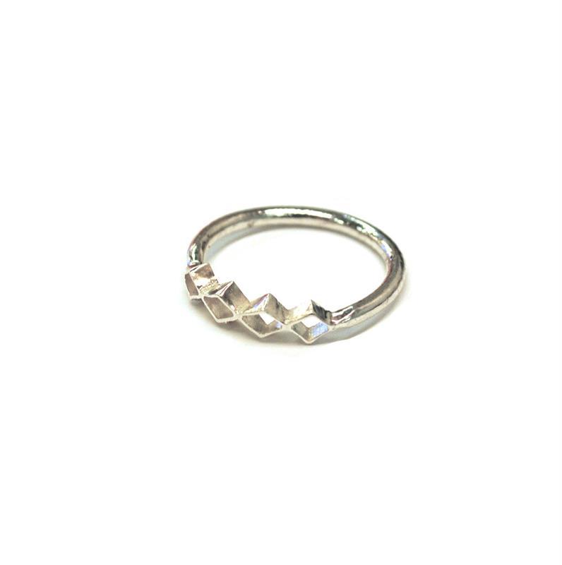Dainty Diamond Stacking Ring in Silver