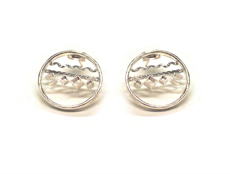 Silver Mini Oriental Hoop Studs