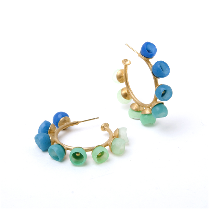 Hoop Earrings - Blue-Green