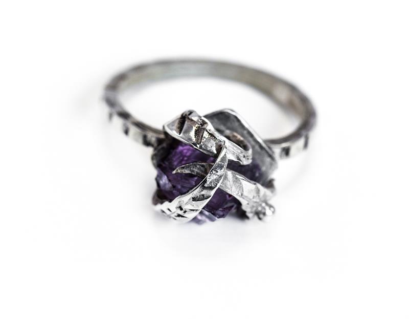 Envy - Sterling Silver and Amethyst Shard Ring