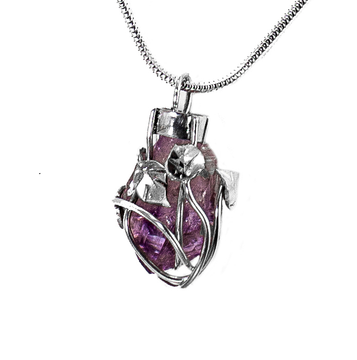 Lyra - Sterling Silver and Amethyst Shard Pendant
