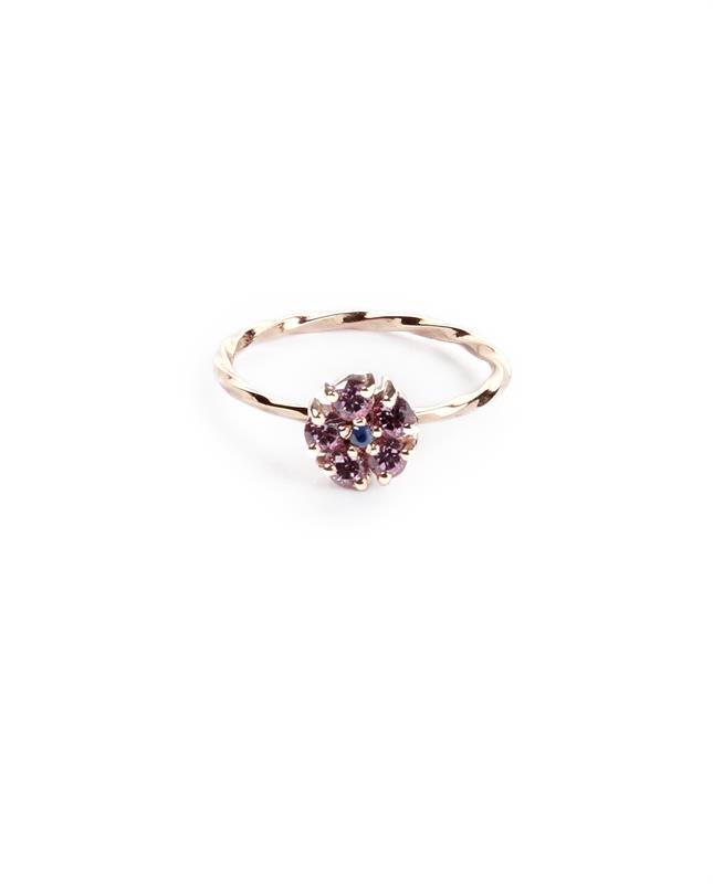 Hannah II Rhodolite garnet and blue sapphire stacking ring
