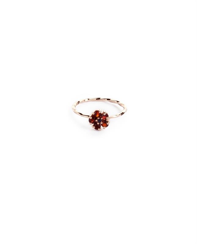Hannah II garnet and blue sapphire stacking ring