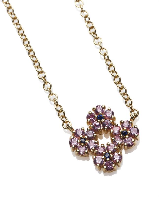 Hannah Pink and Blue Sapphire Necklace