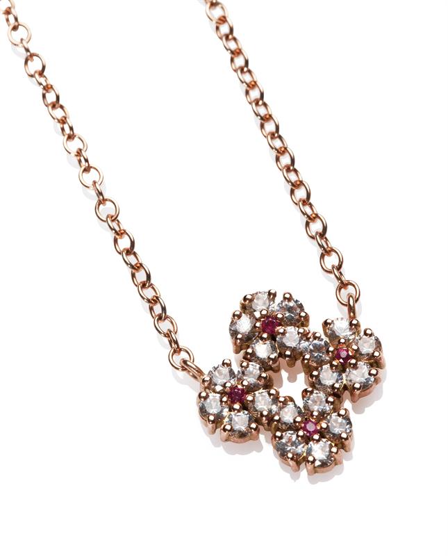 Hannah white sapphire and ruby necklace