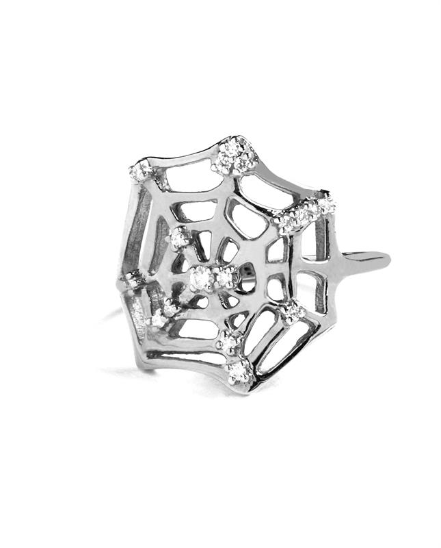 CATCH silver and diamond ring